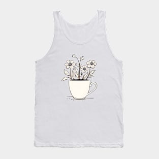 Cup of Coffee And Flowers Tank Top